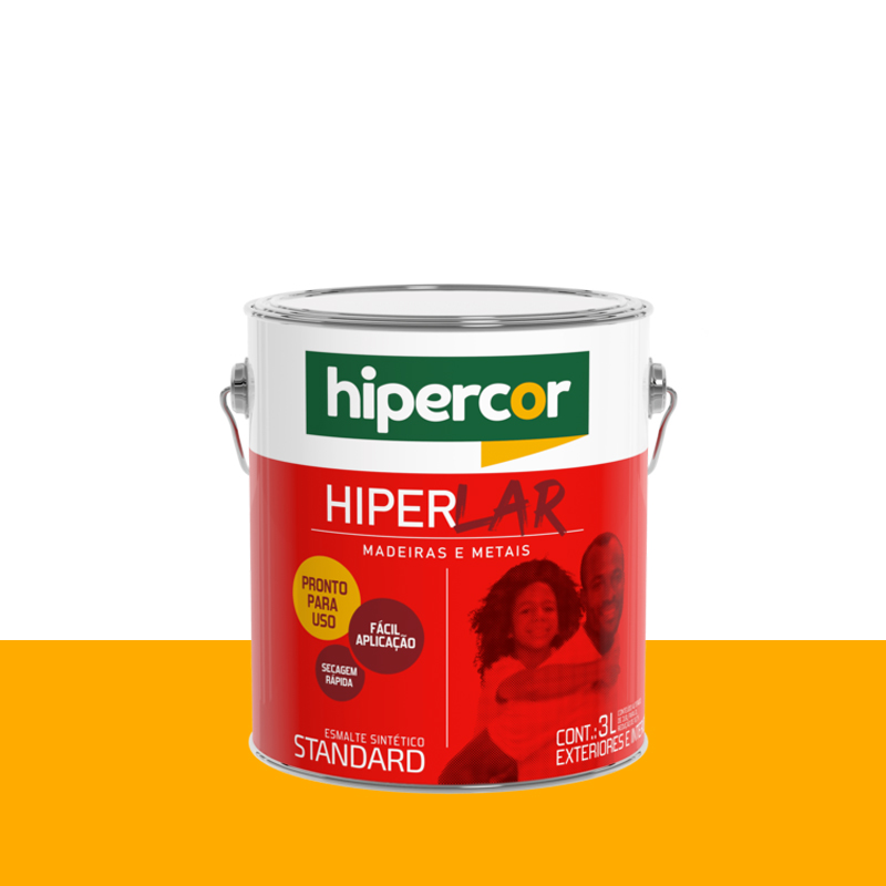 Tinta Esmalte Hiperlar 3L Amarelo Hipercor