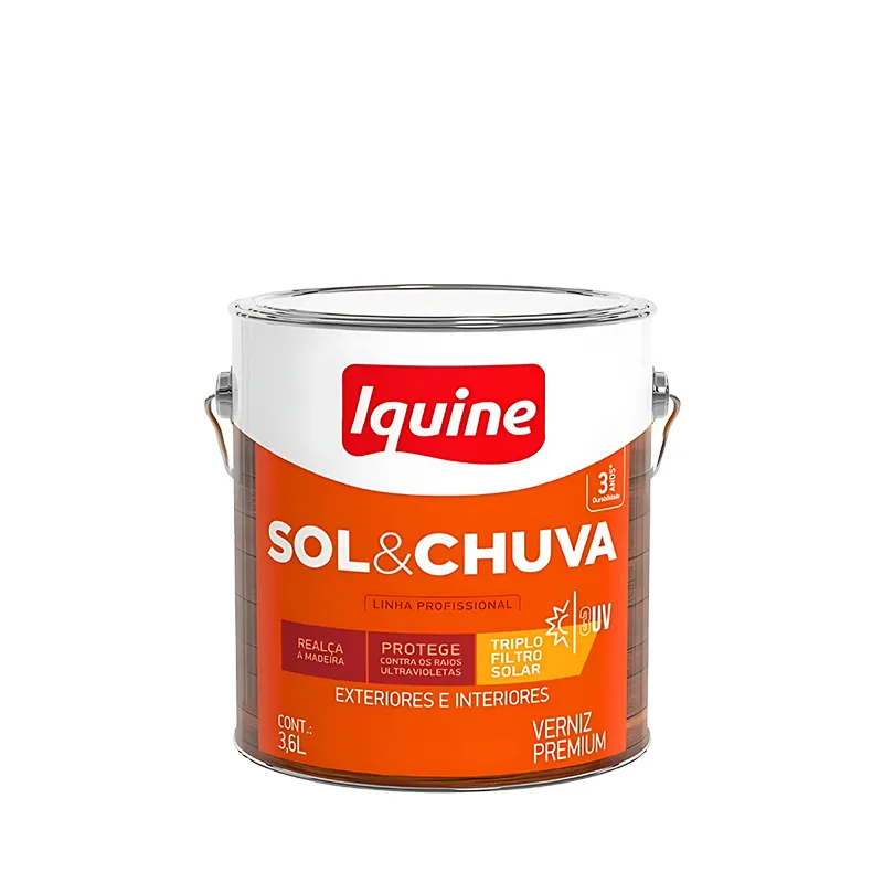 Verniz Acetinado Sol E Chuva 3,6L Incolor Iquine